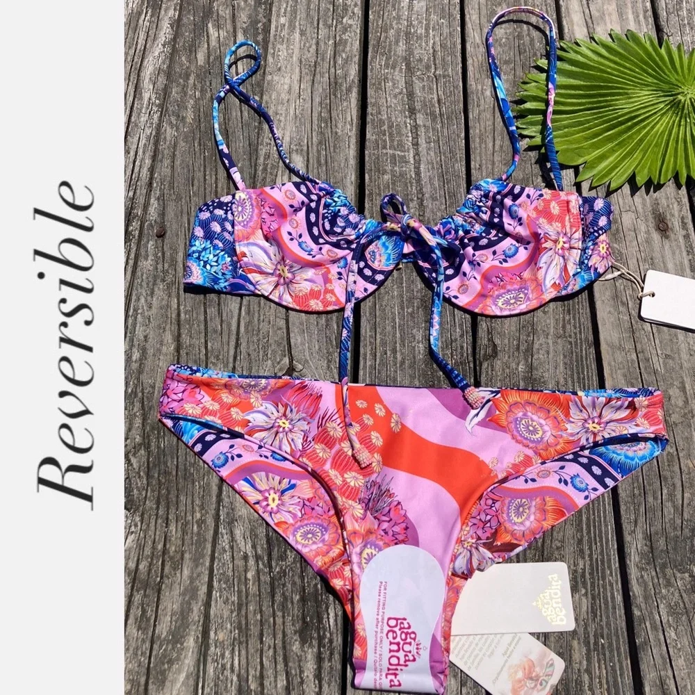 AGUA BENDITA Set - Freya Boreal Bikini Top & Lola Boreal Bottoms - L/M